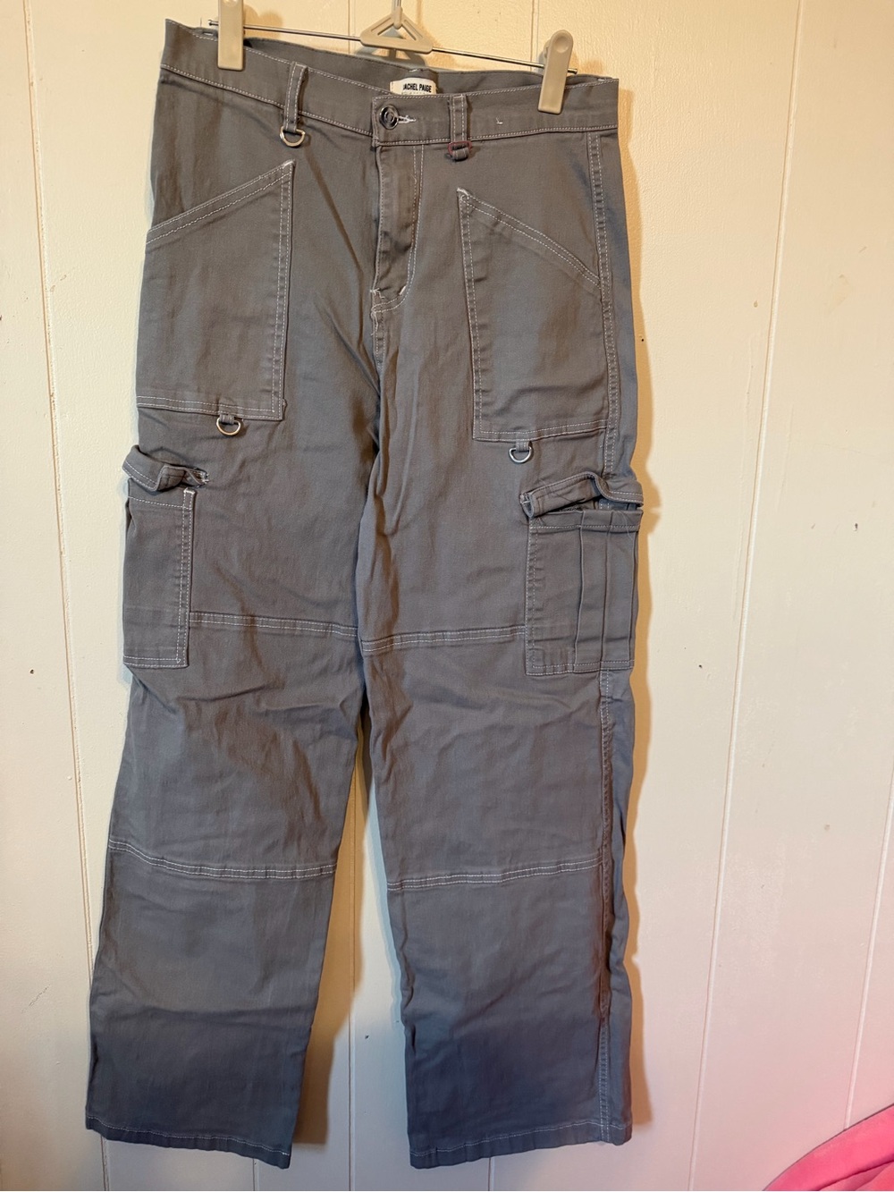 Straight-Leg Cargo Pants in Gray — Women's Utility Style